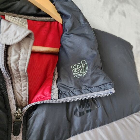 Nike Puffer Vest Mens Size XL Gray Duck Down Insulated 550 Fill Jacket *READ - Picture 2 of 13